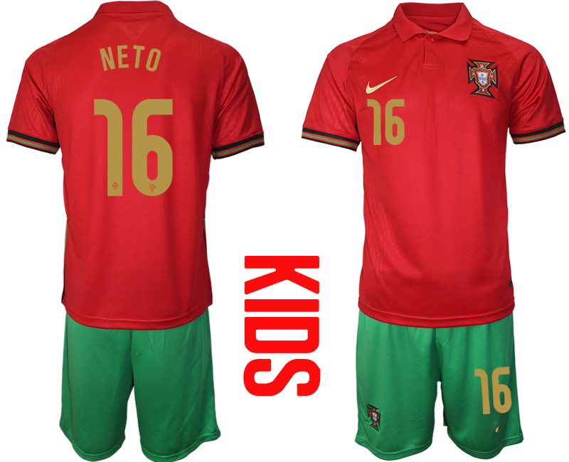 2021 European Cup Portugal home Youth #16 soccer jerseys